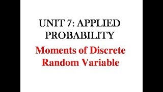 TNEB AETANCET GATE ENGINEERING MATHEMATICS PROBABILITY MOMENTS OF DISCRETE RANDOM VARIABLE [upl. by Attekahs939]