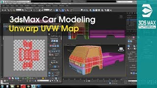 3ds Max Car Modeling Tutorial  Part 3  Unwrap UVW Map [upl. by Noryb]