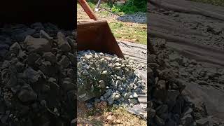 How to spread 30 Tons of crushed stone for driveway  Crafty Lab Homestead 60 year old Tractor [upl. by Ojeibbob]