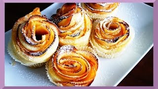 APFELROSEN BLÄTTERTEIG APFEL ROSEN REZEPT  KATISWELTTV  EINFACH [upl. by Aznarepse]