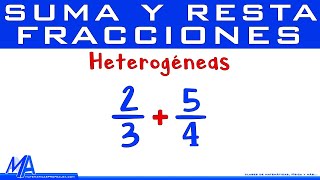 Suma y resta de fracciones heterogéneas  denominadores DIFERENTES [upl. by Arymas]