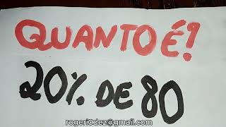 🔥QUESTÃO DE PORCENTAGEM PARA MELHORAR SEU CÉREBRO COMO CALCULAR 20 de 80❓️MATEMÁTICA FINANCEIRA [upl. by Acira]