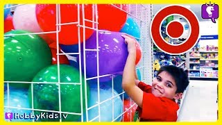 TARGET SHOPPING HAUL Compilation of Toys  a HUGE Surprise Egg by HobbyKidsTV [upl. by Hluchy]