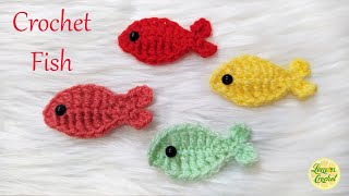 How to Crochet a Little Fish  Super Easy Crochet Tutorial for Beginners  Lemon Crochet🍋 [upl. by Anrahs]