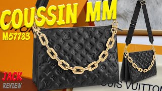 LOUIS VUITTON M57783 COUSSIN MM BLACK COLOR UNBOXING REVIEW [upl. by Parrie]