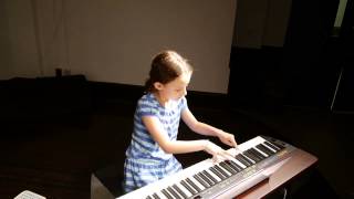 Clemmy 8 plays Wild Appaloosa on piano at Spring Recital 2014 [upl. by Varick]