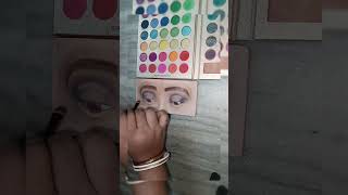 I Tried The Most Viral Eye Makeup Hackseye makeup colorful eyeshadow bold lashes hooded [upl. by Carmelia]