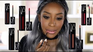 Trying on NARS Powermatte Lip Pigments  Jackie Aina [upl. by Ttirrem]