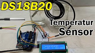 How to use DS18B20 Digital Temperature sensor with Arduino and View on LCD I2C  DS18B20 sensor [upl. by Cash391]