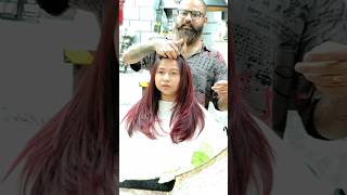 Hair color Transformation  Red color  Napit hairstyle haircolor shorts haircutyoutubeshorts [upl. by Pendergast]