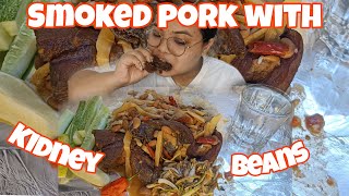 Smoked pork with kidney beans 👌🏼😋  Naga Mukbang  Nagaland food AsenlaLemtur [upl. by Sher230]