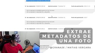 Extrae información de una foto  Ciberseguridad  Metadatos  Matias Vergara  granaje [upl. by Ydurt284]