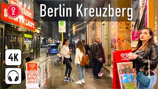 Berlin Kreuzberg at Night Walking Tour 🍹  Germany 🇩🇪 4k 60fps City Nightlife Kottbusser Tor ASMR [upl. by Odranreb]