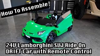 Assembly Instructions For Hollicy 24V Lamborghini SVJ Ride On DRIFT Car with Remote Control [upl. by Brunhilda]