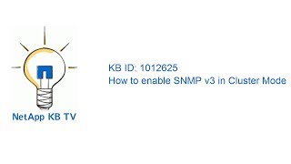 How to enable SNMP v3 in Clustered Data ONTAP [upl. by Myrta806]