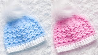 EASY CROCHET PATTERN baby beanie hat baby cap MAKE IT IN ALL SIZES PERFECT FOR BEGINNERS STITCH [upl. by Lonna]