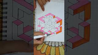 3D Hexagonal Design cokestudiobharat guitar newsong trending art zentangledoodle drawing [upl. by Nevs]