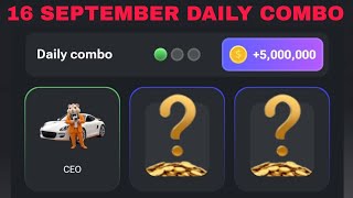 16 SEPTEMBER HAMSTER KOMBAT DAILY COMBO CARDS TODAY [upl. by Xino826]