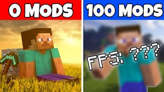 I Installed 100 FPS BOOST Mods in Minecraft to get the Max Possible FPS [upl. by Arimak]