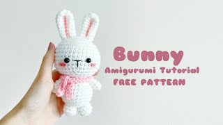 Bunny Amigurumi Crochet Tutorial Rabbit Amigurumi  Step by Step  FREE PATTERN [upl. by Ahsatniuq627]