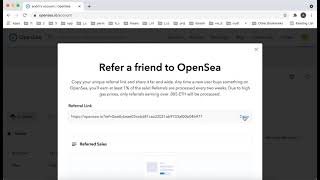 How to create a REFERRAL LINK in OPENSEA [upl. by Aicilaanna]