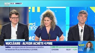 Arnaud Montebourg et Eric Druenne Alfeor  Nucléaire Alfeor achète quatre PME [upl. by Munson]