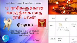 கார்த்திகை மாத ரிஷபம் ராசி பலன்கள் karthigai Month Rishabam Rasi Palangal [upl. by Liamaj]