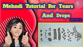 Mehndi Tutorial For Brides 🤩  Tears and Drops 😍  💖 Designs video ytviral art mehndi henna [upl. by Ycnay985]