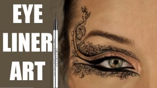 EYELINER ART with ARTDECO precision liner [upl. by Nnyllatsyrc298]