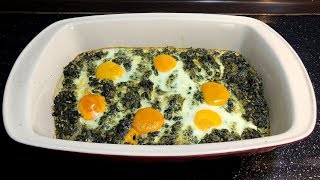 Si të gatuajmë Tavë me Spinaq dhe Vezë  Casserole with Spinach and Eggs [upl. by Auqeenwahs]