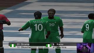 Retrogaming con PES 6 NIGERIA  TUNISIA COPPA AFRICA quarti di finale [upl. by Idnyc498]