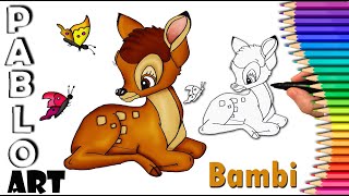 How to Draw Bambi  Disney  Learn to Draw step by step [upl. by Silvanus894]