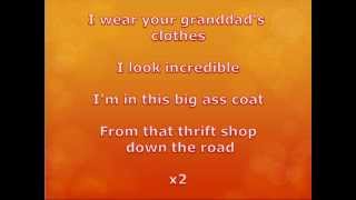 Macklemore  Thrift Shop WITH LYRICS ON SCREEN [upl. by Alemac]