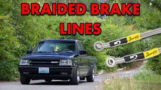 Installing Braided Steel Brake Lines On My Truck  Mazda B2200 [upl. by Hashimoto857]