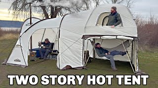 Massive TWOSTORY Hot Tent Camping [upl. by Allez926]