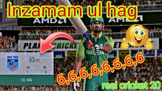 inzamam ul Haq Hits 66666666 Big sixes 11ball 50 runs real cricket 20 [upl. by Py]