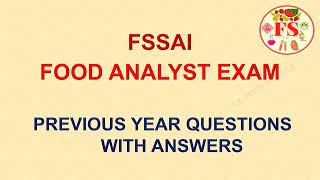 FOOD ANALYST PREVIOUS YEAR QUESTIONS WITH ANSWERS  FSSAI  TN MRB  JUNIOR ANALYST  FOOD SCIENCE [upl. by Worra]