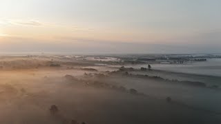 4K  DJI Mini 4  Foggy Morning [upl. by Akihsat808]