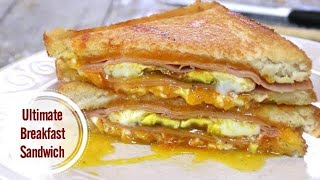 Ham Egg and Cheese Breakfast Sandwich  The Ultimate Meal [upl. by Anelis]