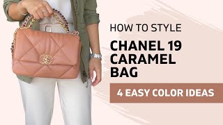 How To Style CHANEL 19 Caramel Bag  4 Color Palettes with 8 Outfits Ideas to Look Classy and Chic [upl. by Purpura]