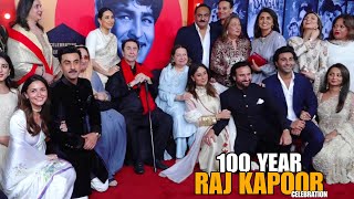 Raj Kapoors 100 Glorious Years Celebration  RanbirAliaKareenaSaifRandhir Kapoor Karishma [upl. by Gildus]