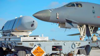 Total superiority AGM158 cruise missiles are loaded into a B1B Lancer [upl. by Maclaine]