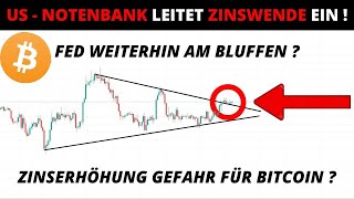 US  NOTENBANK LEITET ZINSWENDE EIN  FED WEITERHIN AM BLUFFEN  ZINSERHÖHUNG GEFAHR FÜR BITCOIN [upl. by Sevart]