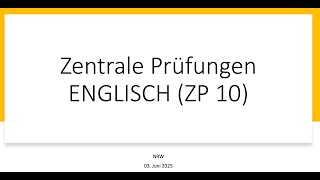 Alle Informationen zur ZP10  Englisch 20242025  Abschlussprüfungen Englisch NRW [upl. by Alamac]