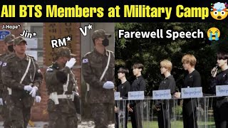 All BTS Members at Military Camp 😭 JK Jimin V amp RM at Military Enlistment 💜 All BTS at Military Camp [upl. by Athena]