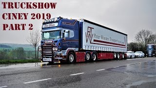 Truckshow Ciney 2019  trucks are leaving with loud pipes in 4K Part 2 [upl. by Evilc]