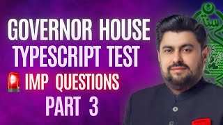 Governor House Typescript quiz test leaked question Part 3  🚨 Important video [upl. by Brunell]