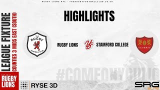 Highlights  Rugby Lions v Stamford College [upl. by Hieronymus441]