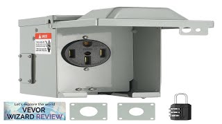 VEVOR 50 Amp RV Power Outlet Box 125250 Volt Enclosed Lockable Outdoor Review [upl. by Marela567]