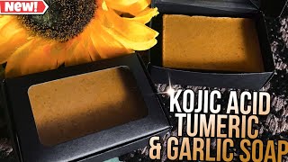 Kojic acid Garlic Turmeric Soap tutorial [upl. by Dugald]